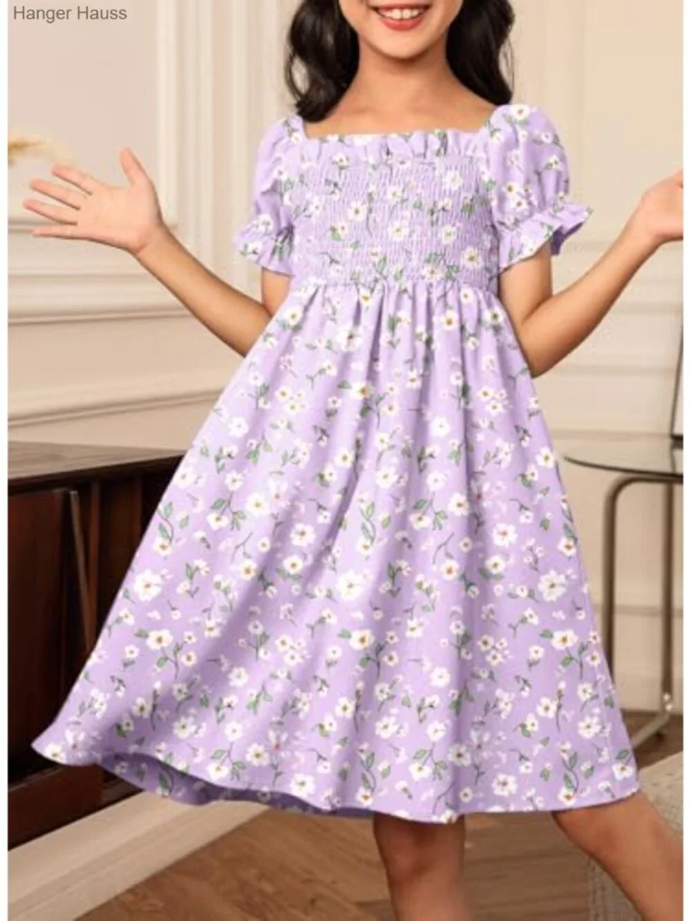 Girls Floral Ruffle Dress Tween Summer